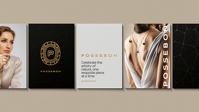 Jewelry Brand Design and Strategic Positioning - Possebon brand positioning brand strategy brand values branding branding agency branding company byindustria design design agency elegant elegant brand graphic design industria branding jewelry logo logo design luxury brand poster design premium brand sophistication