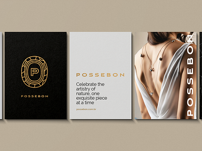 Jewelry Brand Design and Strategic Positioning - Possebon brand positioning brand strategy brand values branding branding agency branding company byindustria design design agency elegant elegant brand graphic design industria branding jewelry logo logo design luxury brand poster design premium brand sophistication