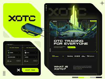 XOTC Brand animation blockchain brand guidelines branding crytpo cyberpunk dark futuristic illustration logo modern motion neon product swap trendy ui ux website