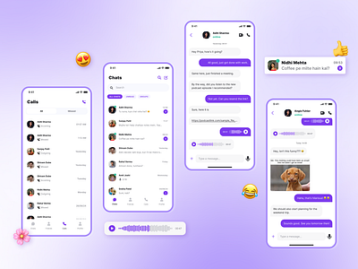 Clean Chat & Messaging App Design app app design call screen chat app chats clean design graphic design interface design message message screen messaging minimalistic mobile app mobile ui modern design ui ui design ux design voice recording