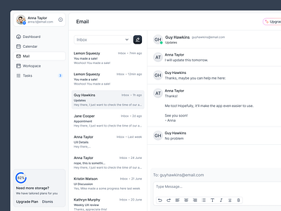 Email app UI beyond ui email email app email design email saas email ui figma components mail mail app mail design mail ui modern ui saas email ui design ux design