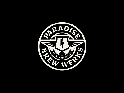 Paradise Brew Werks badge beer brand identity brewery brewery brand brewery branding craft beer icon design kroneberger logo design logo designer