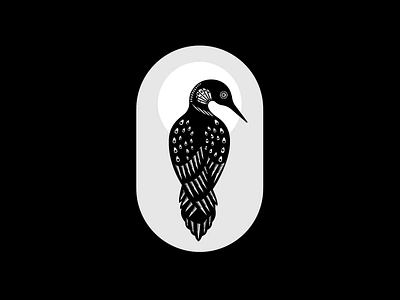 Blue Loon BW bird blueloon illustration logo loon nature