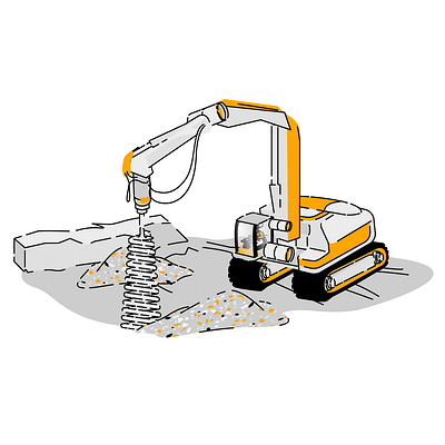 Insurance website illustration brand illustration construction construction site debris design drilling equipment excavator illustration illustration design illustrations illustrator machine oil powder svg vector web web illustration