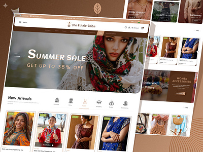 The Ethnic Tribe - Fashion Web Page brand design brand ui design branding concept web design e store design fashion store design fashion web design fashion website fashion website ui fashion website ui design figma design high fidelity wireframe interaction design landing page design mockup design prototype design user experience design user interface user interface design wireframe design