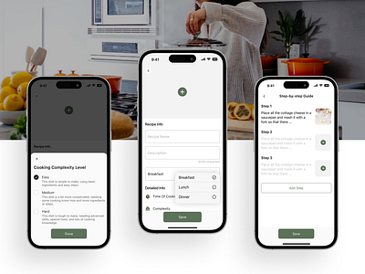 Cooking Mobile App · Recipe App · UI Design app app design cooking app design ios ios design mobile app design recipe app u design ui uiux design ux ux design