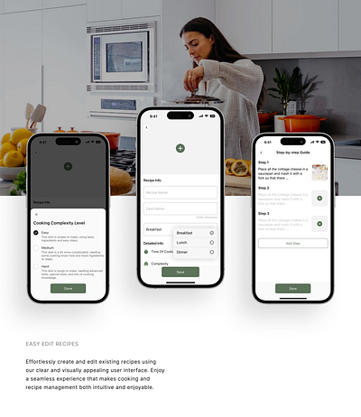 Cooking Mobile App · Recipe App · UI Design app app design cooking app design ios ios design mobile app design recipe app u design ui uiux design ux ux design