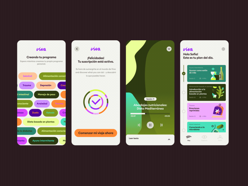 Onboarding and program screen animation app app design branding design gif graphic design helath illo illustration motion motion graphics shapes ui ux