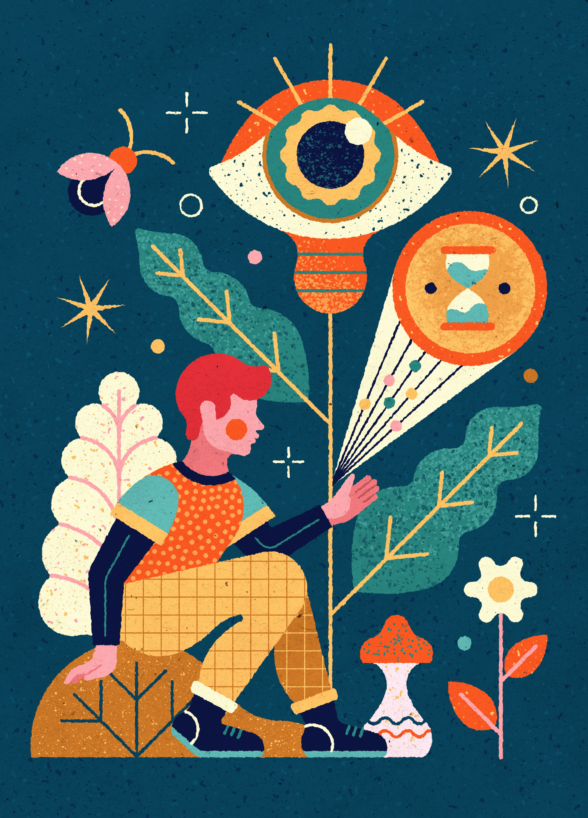 Cosmic eye abstract adobe illustrator conceptual cosmic design digital eye flower geometric graphic design illustration mushroom nature pattern plants retro texture vector vintage