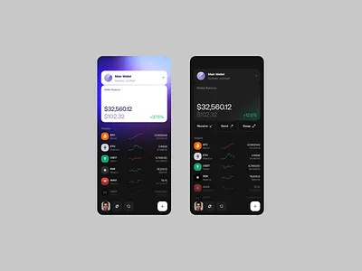 Volt - Crypto wallet home screen app branding crypto ui ux web3