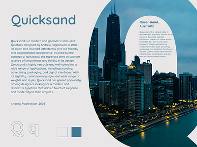 Queensland, Quicksand adobe australia branding design dribbble figma font graphic design graphics illustration illustrator logo photoshop poster poster design presentation presentation design typeface typography ui