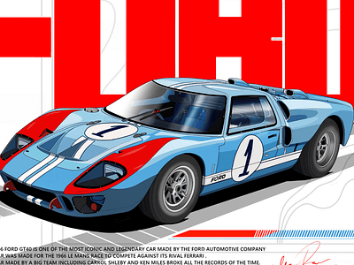 Ford GT 40 Illustration graphic design illustration