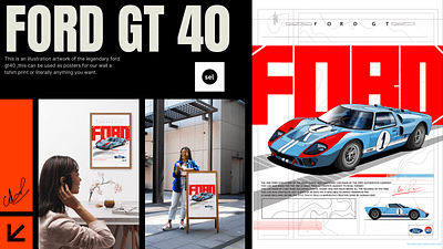 Ford GT 40 Illustration graphic design illustration