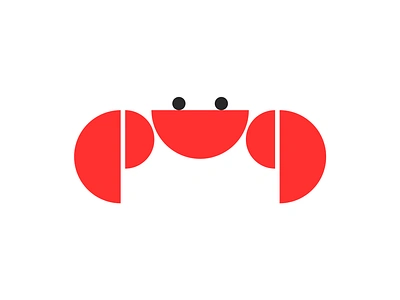 Cute crab animal logo cartoon crab crab crab logo cute crab emblem front view geometric shape illustration kawai animal logo design minimal minimalism design ocean red crab sea seafood seafood logo simple shapes