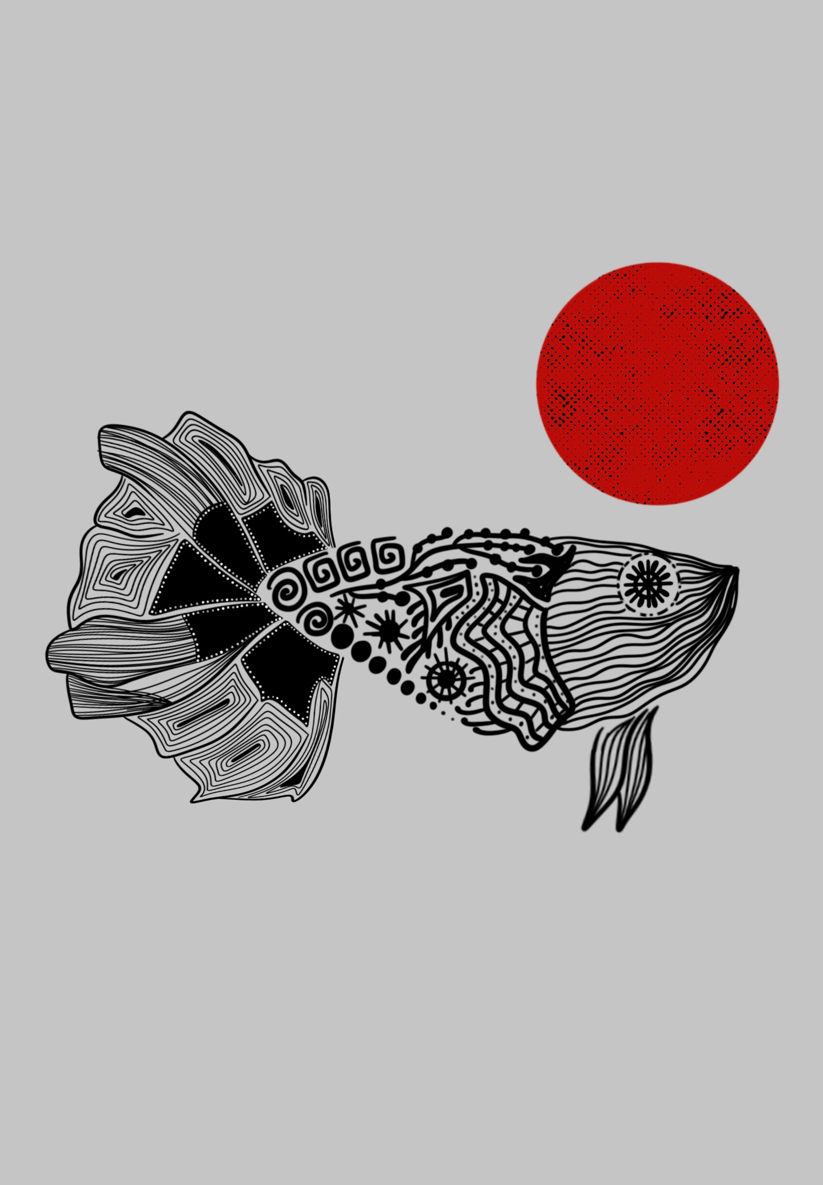 Fish Illustration aboriginal art abstract art animal illustration art for inspiration branding detailed art digital art digital illustration digital print doodle style fish graphic design illustration intricate art mid century style pattern style retro style tattoo style trending designs vintage style