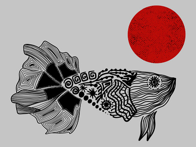 Fish Illustration aboriginal art abstract art animal illustration art for inspiration branding detailed art digital art digital illustration digital print doodle style fish graphic design illustration intricate art mid century style pattern style retro style tattoo style trending designs vintage style