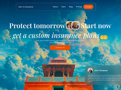 Generation X insurance agency website app best ui design design hero section illustration insurance landing page landingpagedesign website website design