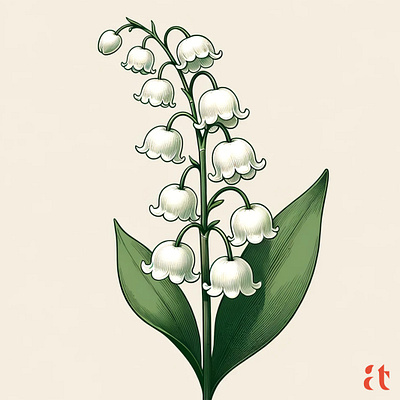 Valley Whisper Art by Aravind Reddy Tarugu aravind art bell shaped flower clean lines delicate design detailed vector elegance floral pattern graceful illustration lily of thev alley nature art reddy soft gradients spring floral tarugu vector verdant green white bloom