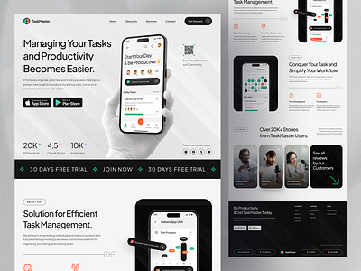 Task & Project Management Landing Page 🗒️ activity planner landing page management planner website planning planning website productive website project project management landing page project website schedule website task task list task management team website team work website to do website ui design uiux website