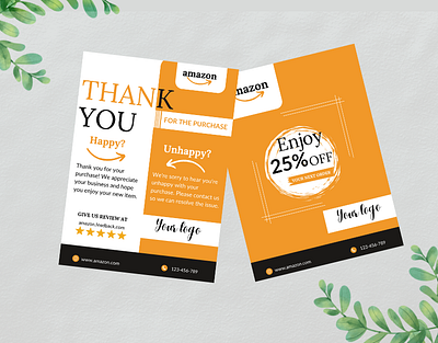 Thank you card design product insert card soical media thank you card