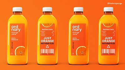 Packaging design for Ordnary Orange Juice. branding design graphic design illustration logo logo design typography ui