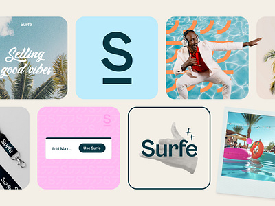 Surfe merchandising animation art direction bento design branding creative direction design design system graphic design illustration lanyard logo merchandising motion graphics photography saas surfe typography ui ui design visual design