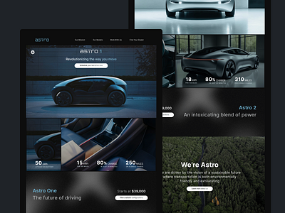 Astro - Eletric Vehicle Website branding eletric graphic design interface landing page ui user interface ux vehicle website