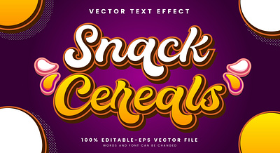 Snack Cereals 3d editable text style Template drink