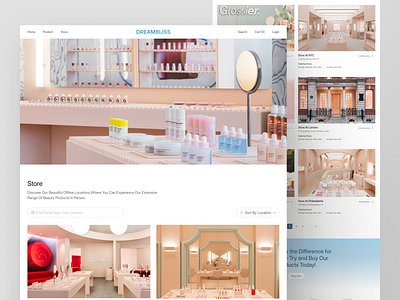 Dreambliss - Beauty E-Commerce [Store Page] beauty body care cosmetology directions ecommerce landing page location makeup official store offline store outlet place product design shop skincare store web web design web page website