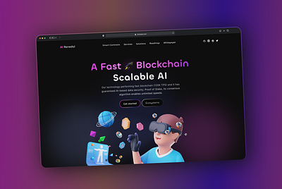 Blockchain AI Landing Page ai blockchain business crypto design landing landing page page ui web web page website