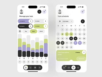 Multifunctional task manager task schedule app app design ui kit app illustration daily task dashboard graphic design mobile app mobile app design organize project planner product design productivity app saas social media app task management task management mobile app task manager todo todolist tracker