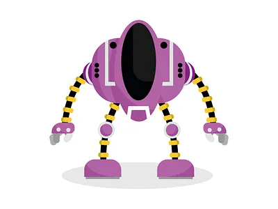 Purple ROBOT animation graphic design ills illustration vector