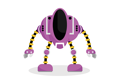 Purple ROBOT animation graphic design ills illustration vector