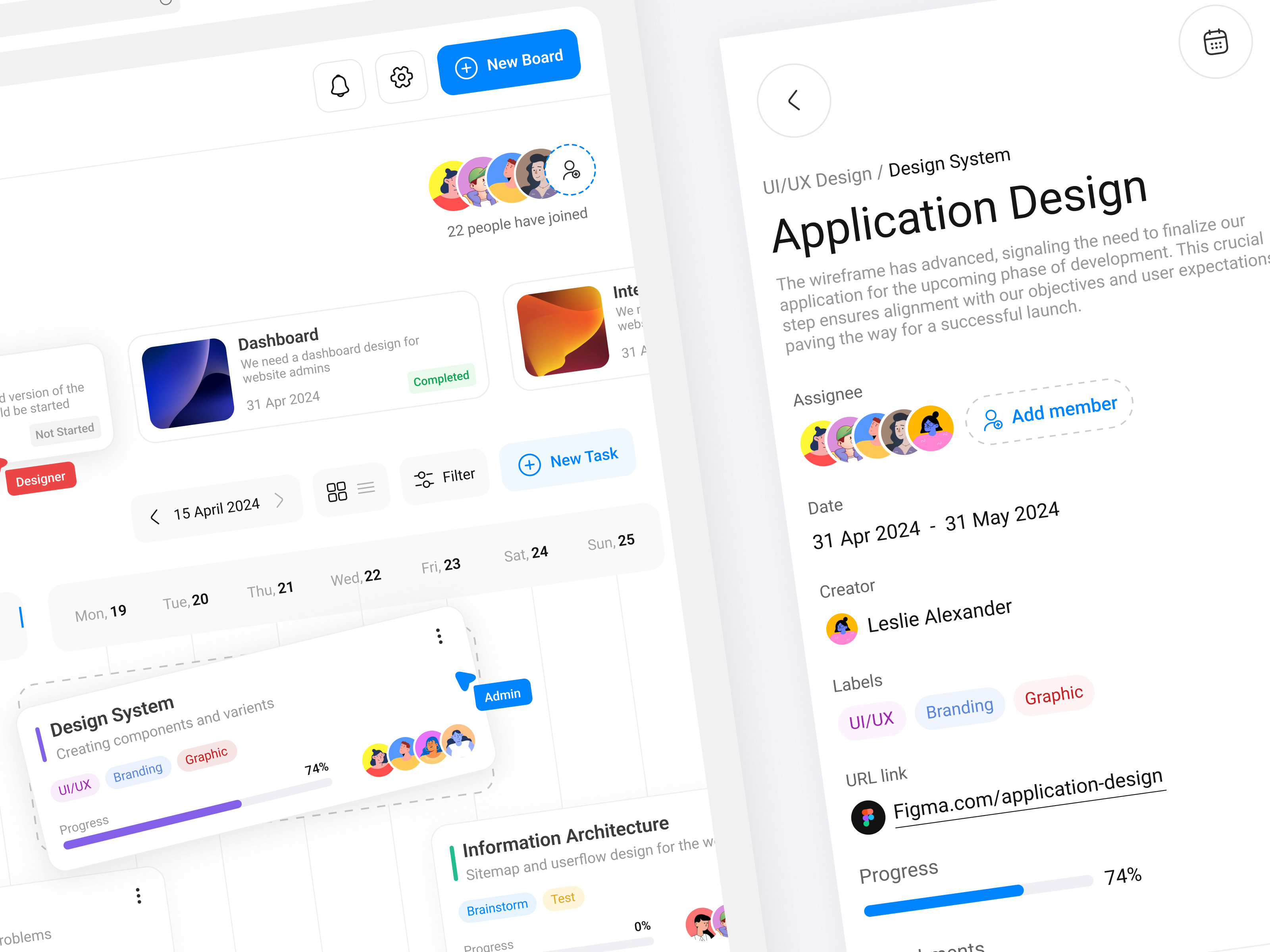 Task Management Dashboard & Mobile board concept dashboard design list minimal mobile motion motion graphic planner project management task task manager teams ui uiux user experience user interface ux visual design