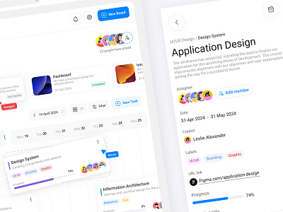 Task Management Dashboard & Mobile board concept dashboard design list minimal mobile motion motion graphic planner project management task task manager teams ui uiux user experience user interface ux visual design