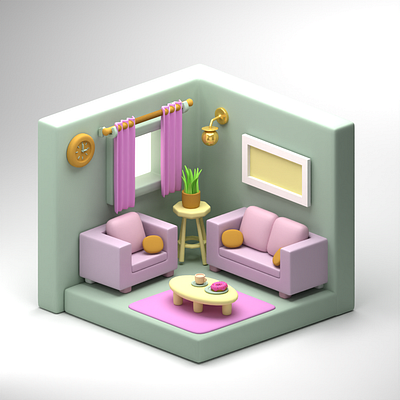 3D room 3d graphic design