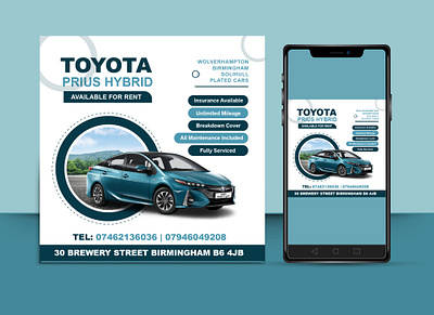 Rent a Car Social Media Post design graphic design illustration media poster social socialmedia typography