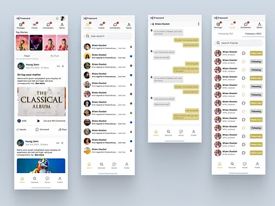 Social media pages design design figma graphic design mobile design ui ux web development