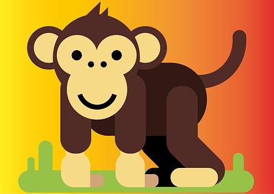 Monkey graphic design illustration vector