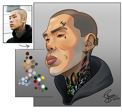 Yakuza graphic design illustration