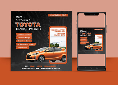 Rent a Car Social Media Post branding design graphic design illustration media poster social socialmedia typography