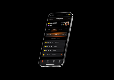 Checkers app black checkers crypto mobile night theme ui