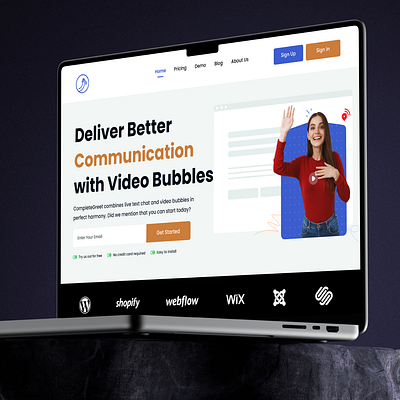 Video Bubble Creator Landing Page UI landing page ui uiux web design