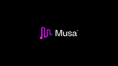 Musa app® Branding app app logo black brand brand identity branding graphic design logo logo design music music app design music logo pink purple song sound ui design visual identity webdesign