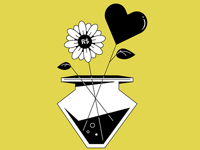 Relatório de Atividades e Impacto Social 2023 (MOL Impacto) flower heart icon illustration money vase