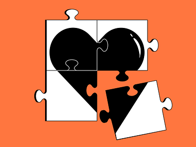 Relatório de Atividades e Impacto Social 2023 (MOL Impacto) heart icon illustration piece puzzle