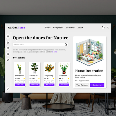 Gardening site design ui ux web design