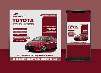 Rent a Car Social Media Post design graphic design illustration media poster social socialmedia typography