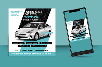 Rent a Car Social Media Post design graphic design illustration media poster social socialmedia typography