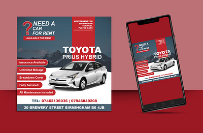 Rent a Car Social Media Post design graphic design illustration media poster social socialmedia typography